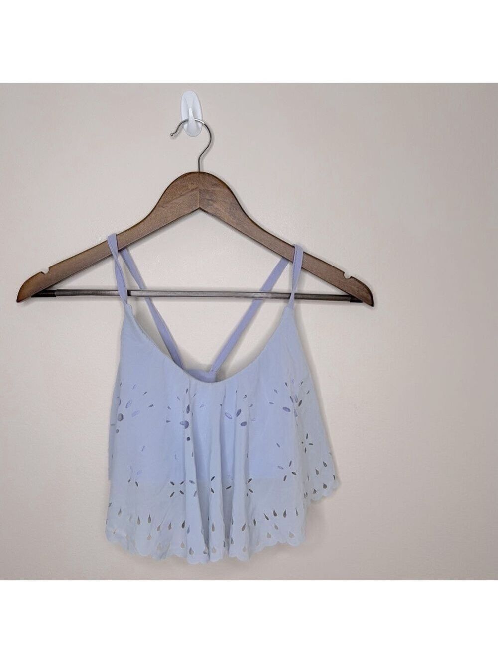 Free People Movement Periwinkle Blue Eyelet Lace Crop Top Small